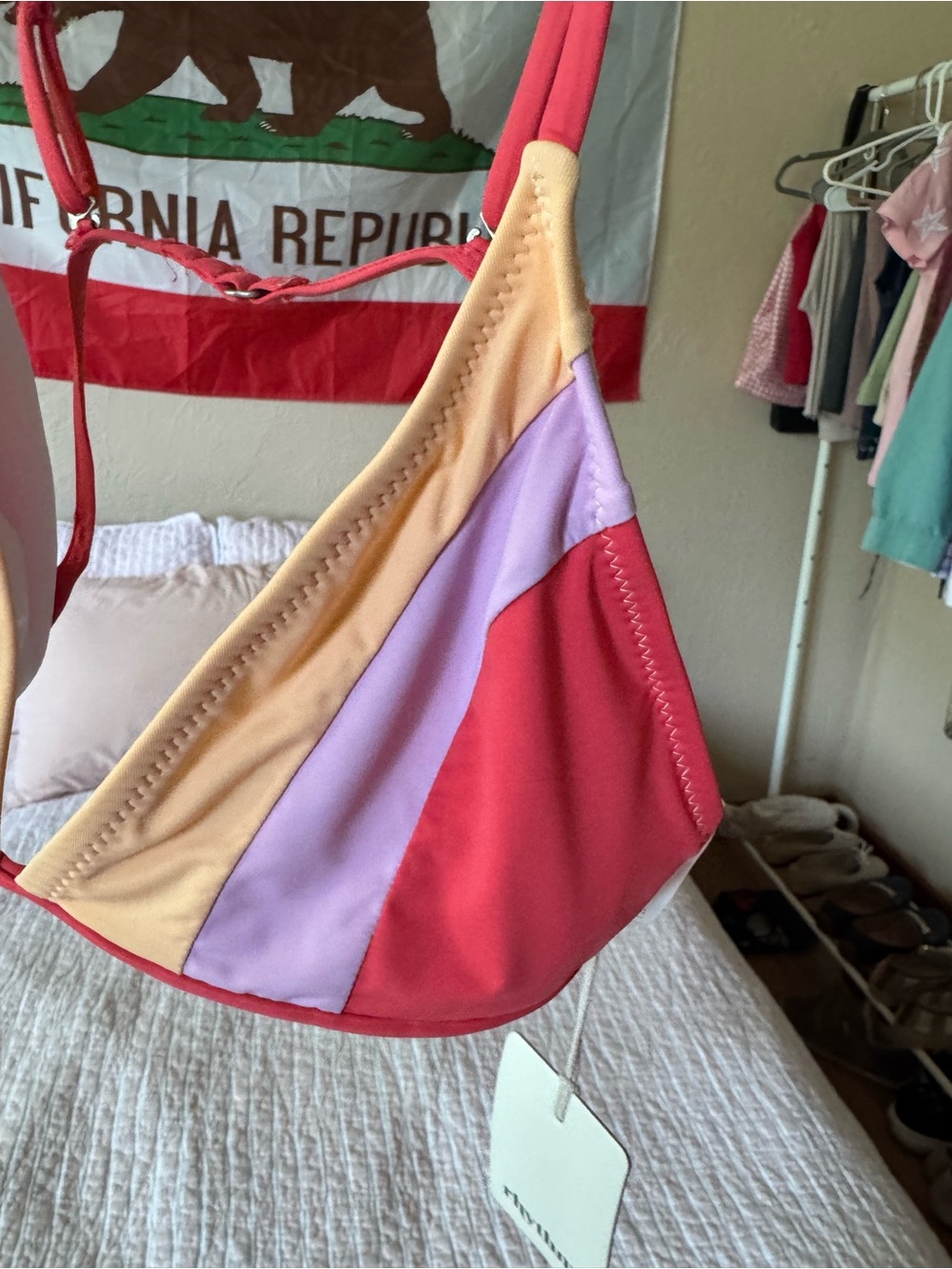 Rhythm Colorblock Triangle Bikini Top - Picture 2 of 5